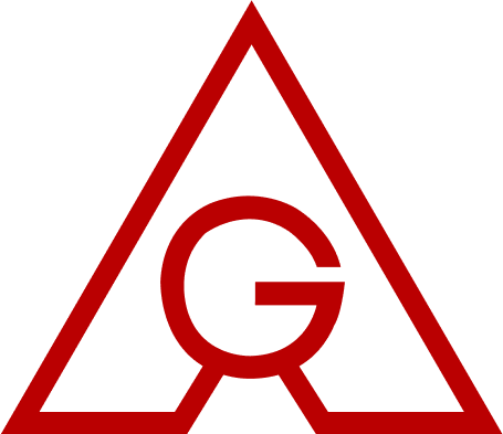 Logo Adama Geppert składające się z litery G umieszczonej wewnątrz litery A.